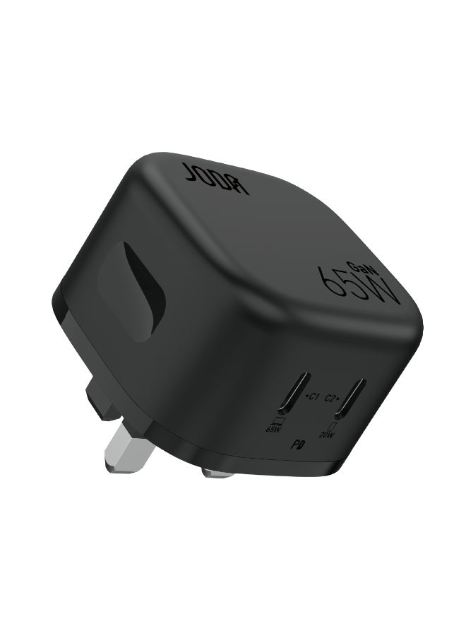 جودا شاحن جداري جودا فولتبود 65 بقوة 65 واط منفذين تايب سي – اسود شاحن سريع 65W ⚡ شاحن GaN 65W ⚡شاحن جودا 2 منافذ Type-C 🔌 شاحن USB Type-C 2 منافذ شاحن مدمج 65 واط 📱 شاحن 65W للهواتف 📱⚡ محول GaN 2 منافذ ⚡🔋 شاحن للأجهزة المحمولة 65W 📱💻 شاحن لجهاز المحمول 65W 📱🔋 شاحن شحن سريع 65 وات ⚡💨 شاحن للهواتف الذكية 📱📲 شاحن للتابلت والساعات الذكية ⌚📱 فيش جودا للشحن السريع 65W ⚡🔌 - Image 1