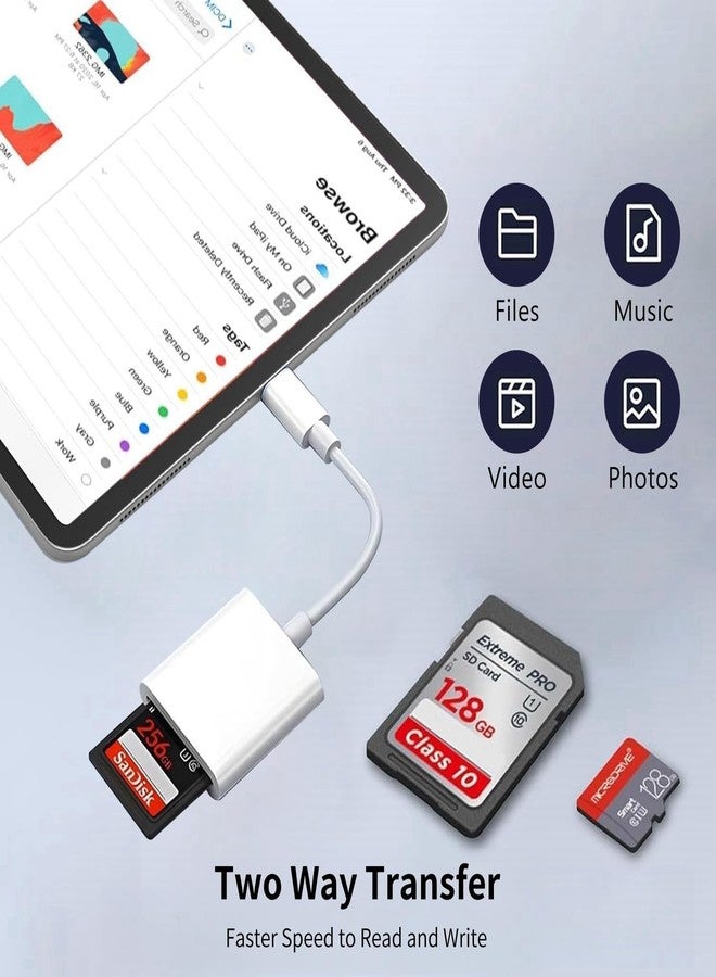 قارئ بطاقات SD من نوع USB-C، قارئ بطاقات ذاكرة من النوع C، عارض كاميرات المراقبة بفتحتين، محول USB-C إلى بطاقة SD لأجهزة iPhone 17/16/15، وiPad، وMacBook Pro/Air، وغيرها من الأجهزة من النوع C، سهل الاستخدام (التوصيل والتشغيل). - Image 4
