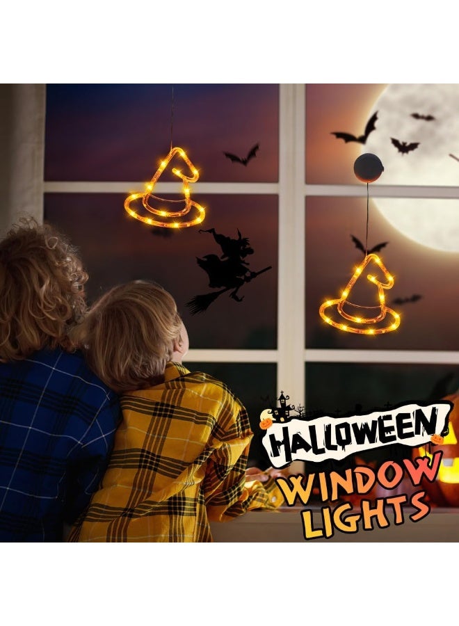Yakiter Halloween Window Lights With Suction Cup, LED Battery Operated Witch Hats Lights for Party Home Wall Decorations - Image 5