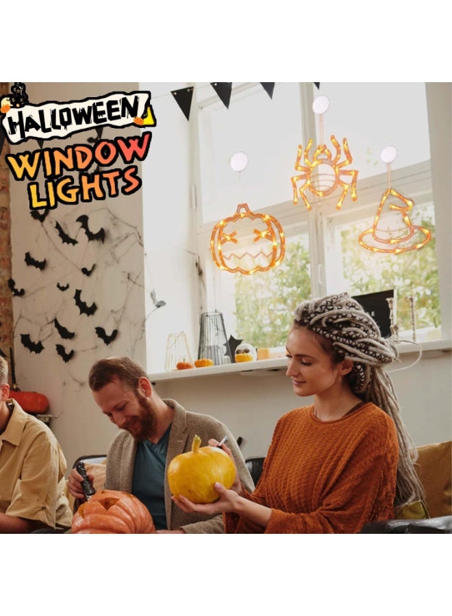 Yakiter Halloween Window Lights With Suction Cup, LED Battery Operated Witch Hats Lights for Party Home Wall Decorations - Image 4