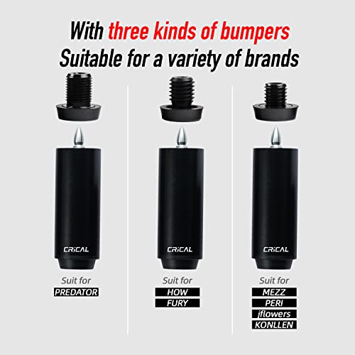 CRICAL Pool Cue Extension 2/3/4/8 Inch Metal Billiard Cue Extension with 3 Bumpers Billiard Accessories - Image 2