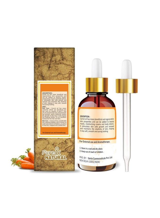 CRYSALIS Carrot(Daucus Carota) 100% Pure & Natural Carrier Oil Undiluted Coldpressed Organic Standard For Skin & Haircare Fights Wrinkles & Rejuvenates Skin Tone & Hair Growth30Ml - Image 3