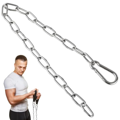 Veemoon Gym Cable Extension Chain Silver Iron Metal 236 Inch Heavy Duty Extender Triceps Pulley Machine Home Workout Weight Lifting Punching Bag - Image 1
