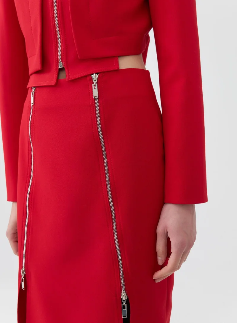 Nocturne Zipper Design Pencil Skirt