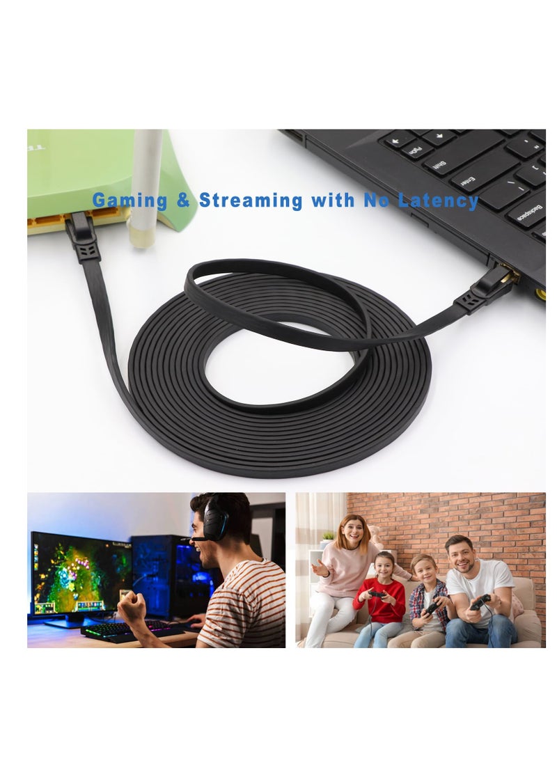 Anmi - 2m CAT8 Ethernet Cable, High Speed Heavy Duty Cat8 LAN Network Cable 40Gbps, 2000Mhz with Gold Plated RJ45 Connector for Modem, Router, Switch, Gaming, Xbox Black - Image 1