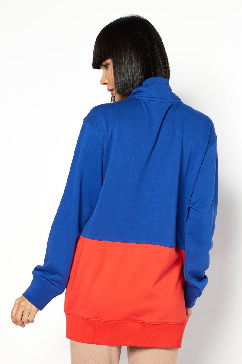 Aape BY *A BATHING APE® سويت شيرت نسائي بأكمام طويلة وطباعة جرافيك على الرقبة، أزرق - Image 4