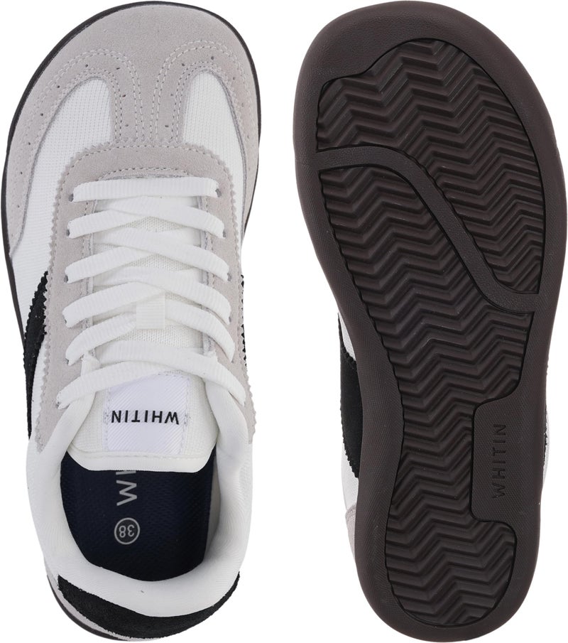 WHITIN Barefoot Shoes for Women Knit Minimalist Zero Drop Sole Wide Toe Box Sneakers Size 8 Casual Fit 8W Walking Comfortable Grey Chocolate 39 - Image 4