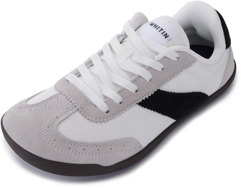 WHITIN Barefoot Shoes for Women Knit Minimalist Zero Drop Sole Wide Toe Box Sneakers Size 8 Casual Fit 8W Walking Comfortable Grey Chocolate 39 - Image 1