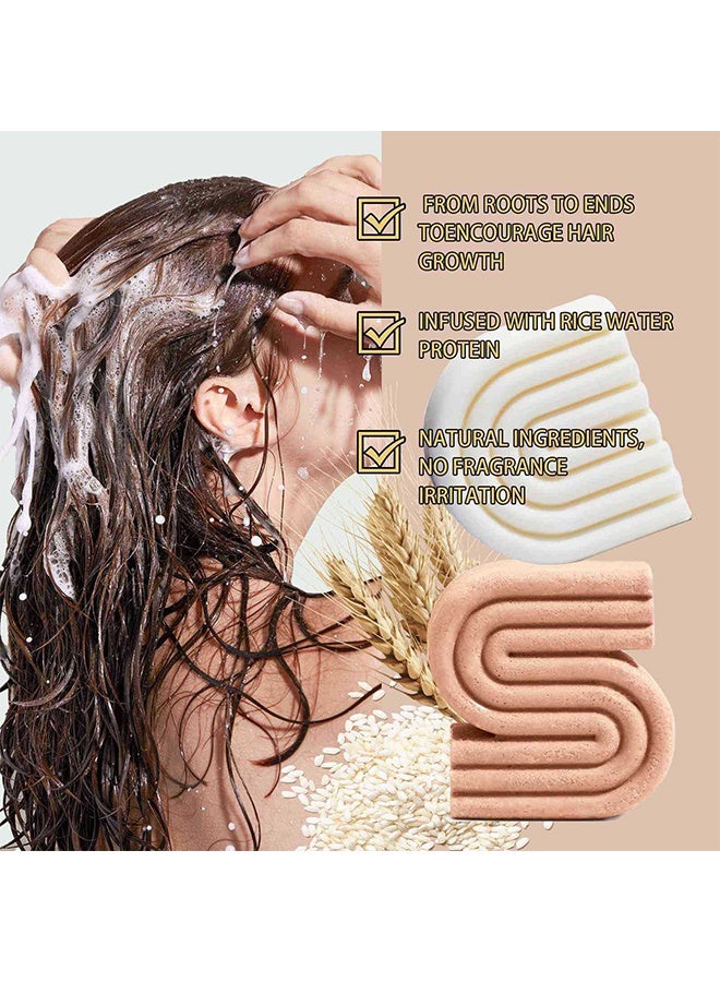 YILEST Rice Water Protein Solid Shampoo and Conditioner Set for Hair Growth – Strengthening Hair Care Duo w/Rice Protein & Vitamins for Damage Repair – Paraben, Sulfate & Silicone Free (91g + 77g) - Image 5