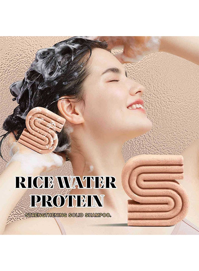 YILEST Rice Water Protein Solid Shampoo and Conditioner Set for Hair Growth – Strengthening Hair Care Duo w/Rice Protein & Vitamins for Damage Repair – Paraben, Sulfate & Silicone Free (91g + 77g) - Image 2