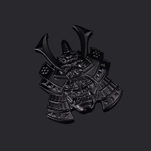 Fsforcar Samurai Metal Car Sticker, Japanese Style Hannya Decal, Demon with Helmet Emblem, Devil Death Skull Zinc Alloy Skull Cool Badge for Automotive, Truck, Motorcycle (Type B - Black) - Image 3