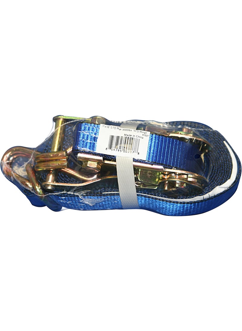 Everest Premium Ratchet Tie Down  1 PK  1 IN  16 FT  1000 LBS Working Load  3000 LBS Break Strength  Cambuckle Alternative  Cargo Straps Perfect for Moving Appliances Lawn Equipment and Motorcycles  - Image 4
