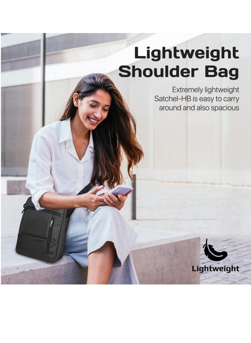 PROMATE Hand Bag, Premium Lightweight Shoulder Bag with Accessible Front Pocket, Water-Resistance, Compatible with 13-inch Tablets, Laptops, Satchel-HB.Black - Image 4