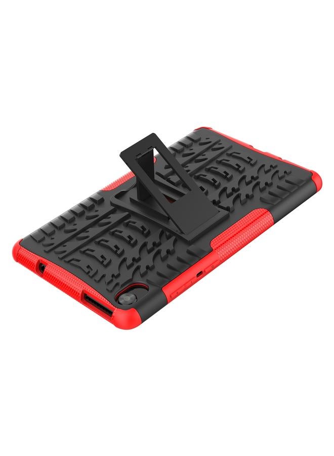 S-TOP Case For Lenovo Tab M8 3rd Gen 8506 / M8 HD 8505 Tire Texture Shockproof TPU+PC Tablet Case with Holder - Image 5