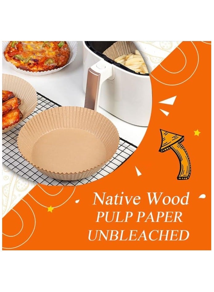 Showay 100pcs air fryer disposable paper liner, non stick disposable air fryer liners, nature, paperl16 100p, 16cm  - Image 1