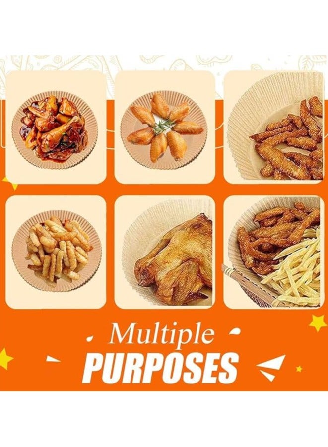 Showay 100pcs air fryer disposable paper liner, non stick disposable air fryer liners, nature, paperl16 100p, 16cm  - Image 3
