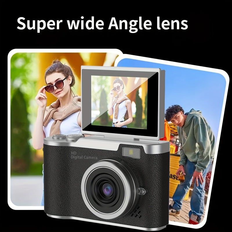 48MP Pink Digital Camera 32GB for Vlogging Travel 180 Flip Screen - Image 3