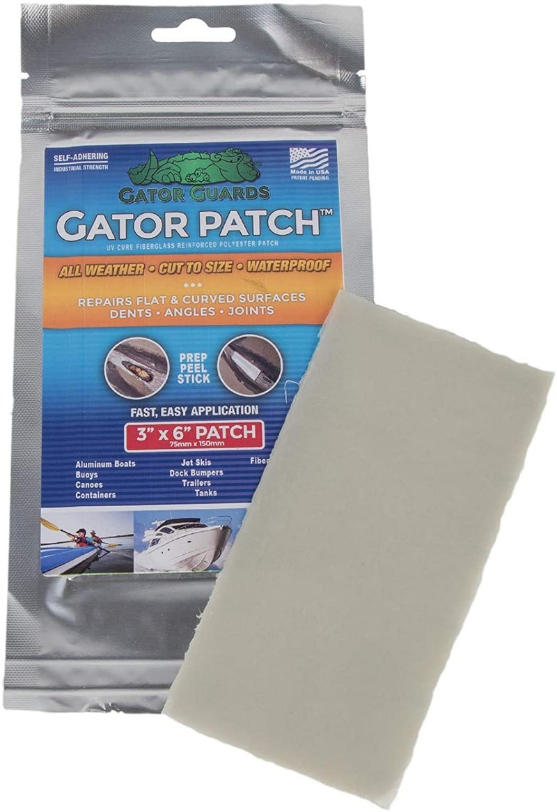 Gator Guards Gator Patch Fiberglass Reinforced Repair Patch - Repairs Holes, Dents & Cracks on Multiple Surfaces - DIY Prep, Peel & Stick - 3 Sizes - USA Made - Image 1