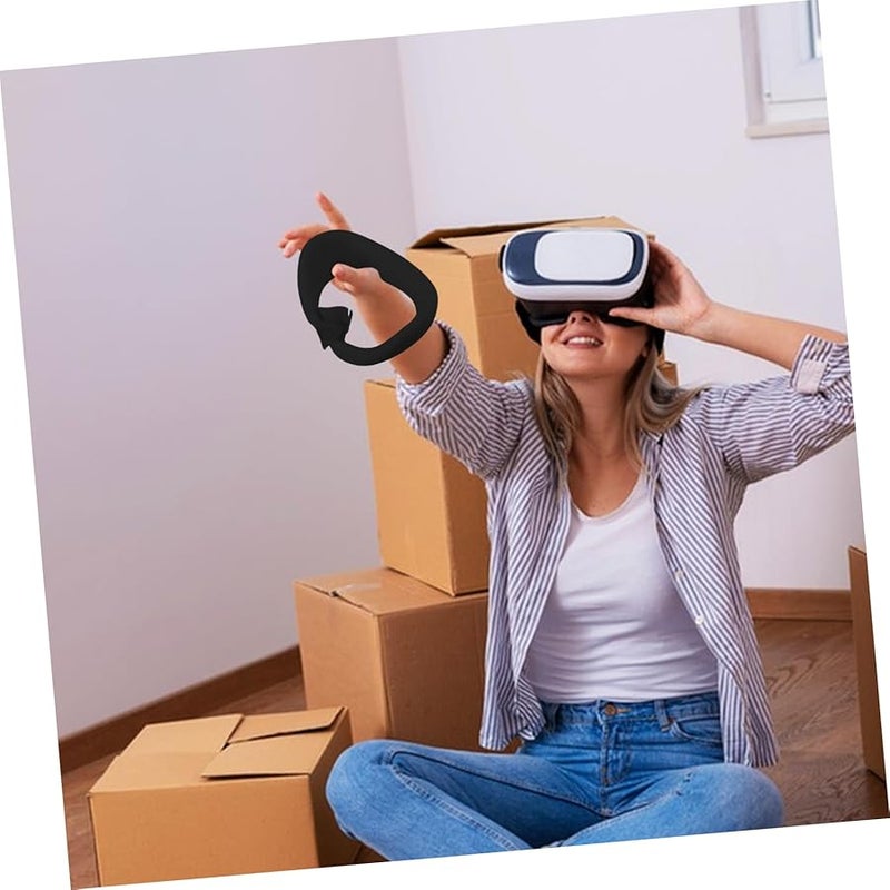 غطاء وجه سماعة الواقع الافتراضي من السيليكون الأسود، وسادات قناع قابلة لإعادة الاستخدام وقابلة للتنفس للاستبدال - Image 5