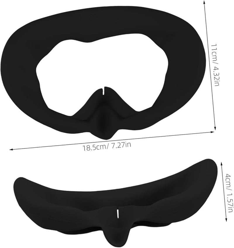 غطاء وجه سماعة الواقع الافتراضي من السيليكون الأسود، وسادات قناع قابلة لإعادة الاستخدام وقابلة للتنفس للاستبدال - Image 3
