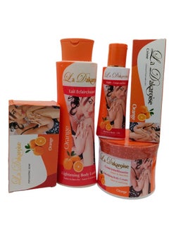 Orange Skin Lightening Kit Lotion 400 ml Cream 300 grams Oil 100 ml Cream 50 Grams Soap 150 Grams  - Image 1