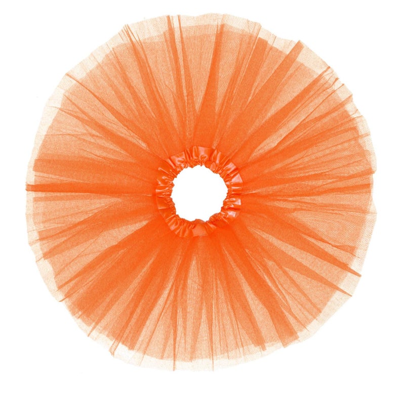 v28 Women's, Teen, Adult Classic Elastic 3, 4, 5 Layered Tulle Tutu Skirt (One Size, 3Layer-Orange) - Image 3