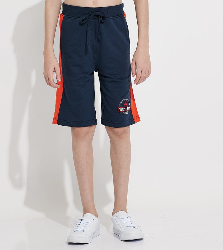 Colourblocked Slim Fit Sports Shorts