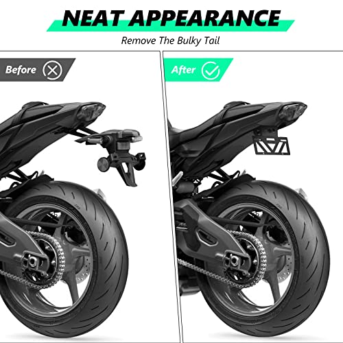 INKUDRI 2025 Ninja 650 Fender Eliminator Z650 Fender Eliminator 2024 Ninja 650 Tail Tidy Ninja 650 License Plate Bracket Holder Z650 EX650 ABS 2017 2018 2019 2020 2021 2022 2023 2024 2025 - Image 4