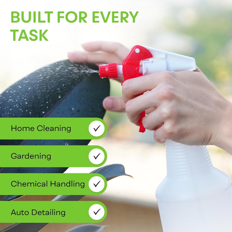 BRIGHTFROM 32 OZ Empty Plastic Spray Bottle, Heavy Duty with Adjustable Spray Nozzle, Chemical Resistant, All Purpose, Professional for Cleaning, Planting & Chemical Solutions - Image 5