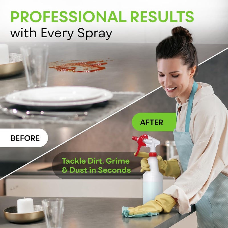 BRIGHTFROM 32 OZ Empty Plastic Spray Bottle, Heavy Duty with Adjustable Spray Nozzle, Chemical Resistant, All Purpose, Professional for Cleaning, Planting & Chemical Solutions - Image 4