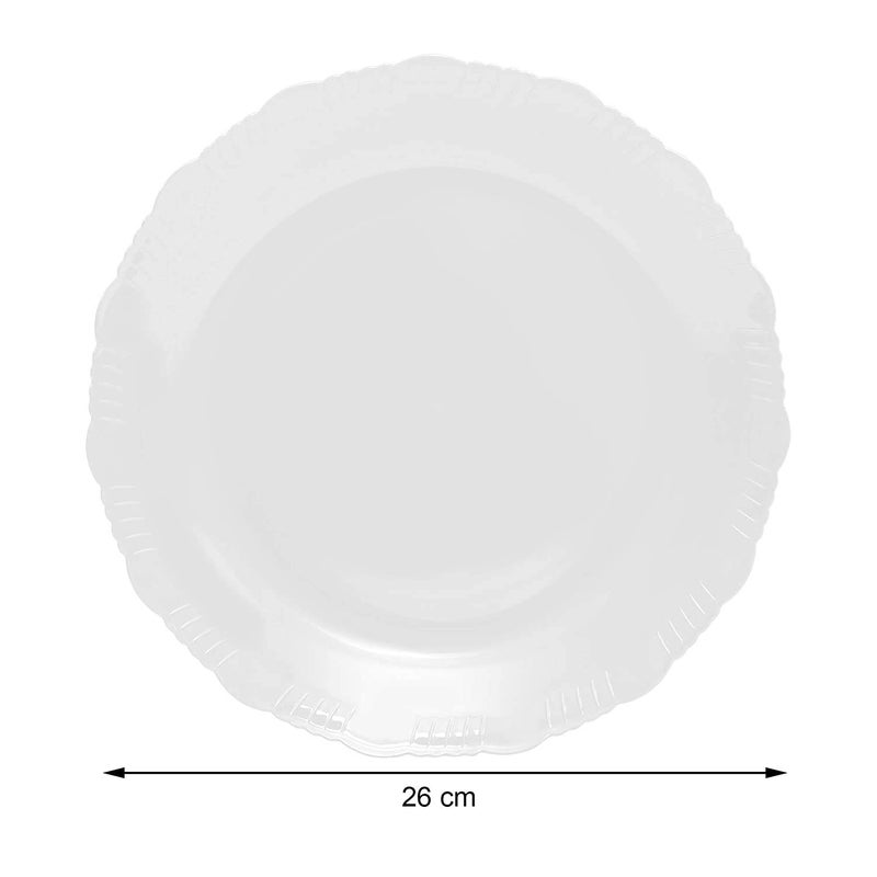 Cutting EDGE Round Colorful Set of Dinner Plates for Families Daily Use Parties Unbreakable Kid Friendly Microwave Safe Dishwasher Safe White Set of 6 - Image 5
