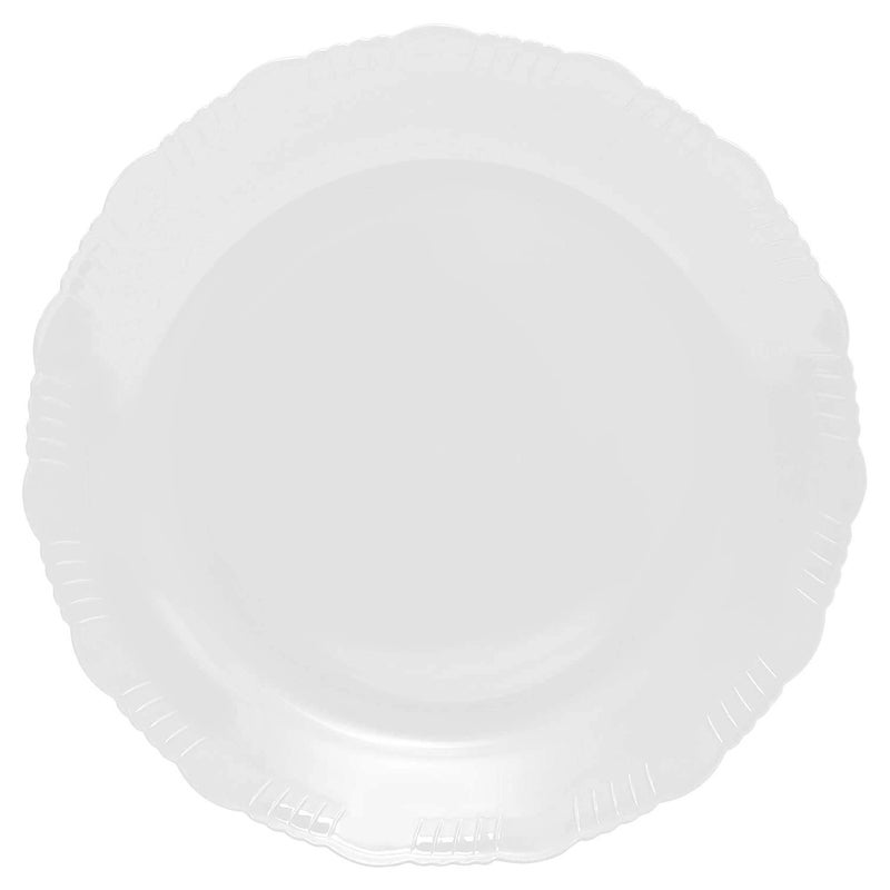 Cutting EDGE Round Colorful Set of Dinner Plates for Families Daily Use Parties Unbreakable Kid Friendly Microwave Safe Dishwasher Safe White Set of 6 - Image 4