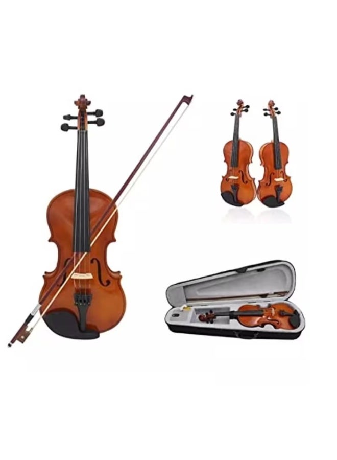 Megarya 4/4 Full Size Handmade Acoustic Violin – Indian Maple Wood, Mahogany Finish – Includes Bow, Rosin & Durable Black Hard Case – Ideal for Beginners & Kids - Image 1