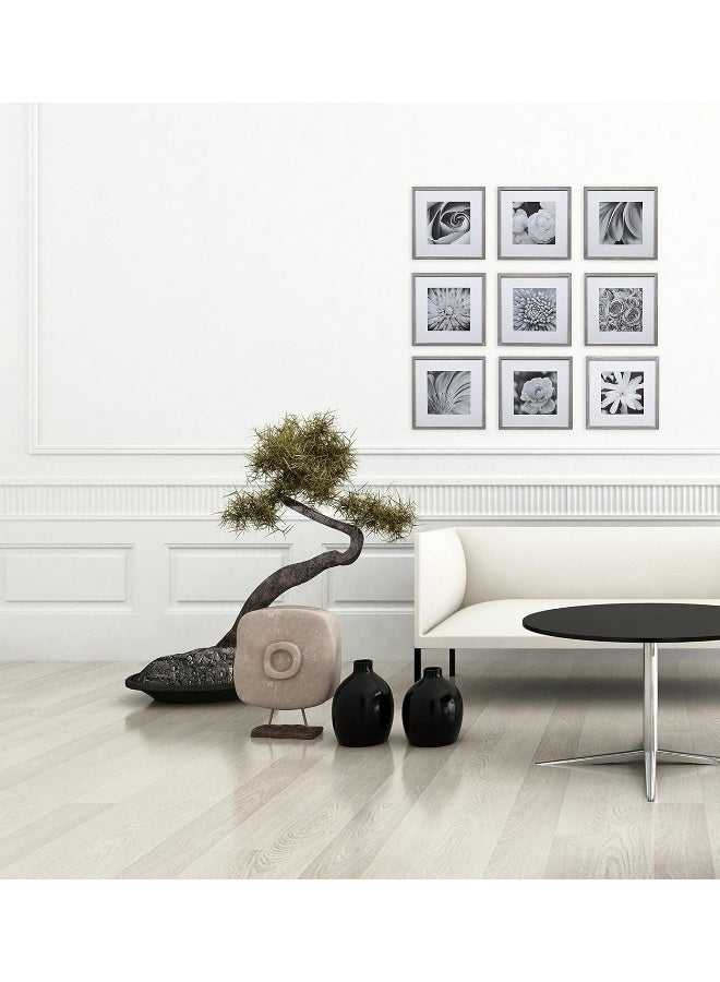 Gallery Perfects 9Piece Greywash  Square Photo Frame  Stunning Display with Frame Wall Gallery Kit  Decorative Art Prints  Hanging Template  Effortless Styling  Square Wall Mount  Grey Frame - Image 4