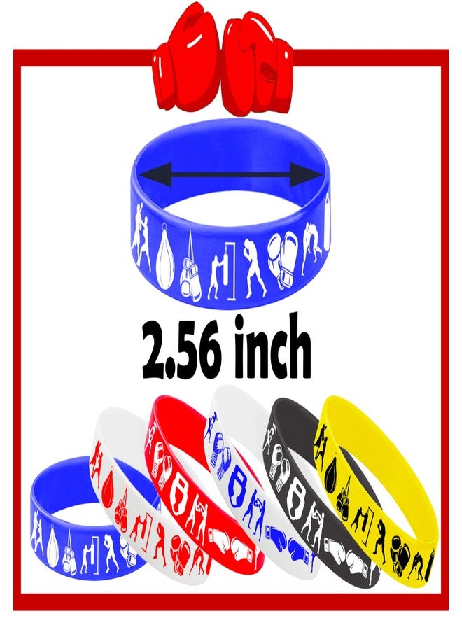 CupaPlay 24PCS Boxing Rubber Bracelets - Suitable for Boxing Fan Sports Match Themed Party Supplies Decorations Birthday Silicone Wristbands Party Favors - Image 3
