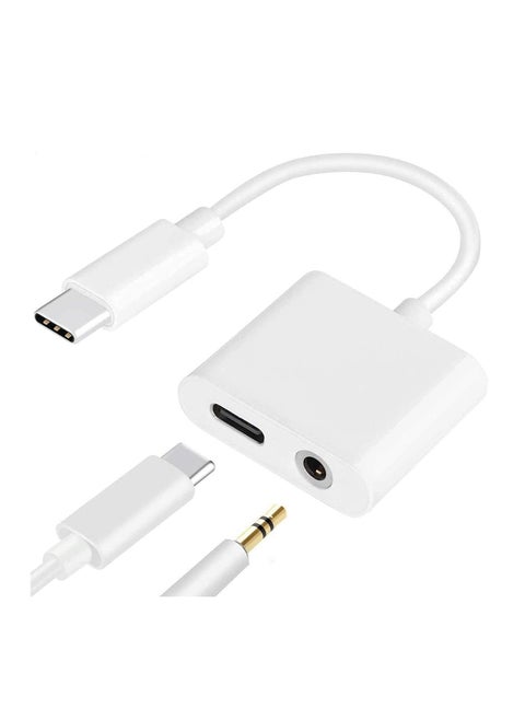USB C to 3.5mm Headphone and Charger Adapter,2 in 1 USB C to Aux Audio Jack with PD 60W Fast Charging Dongle Fit with Galaxy S22 Ultra/S21 Ultra/S20/S20+ Ultra, Note 20/10,Pixel 5/4XL/3 XL/2XL
