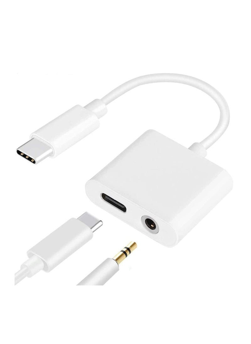 USB C to 3.5mm Headphone and Charger Adapter,2 in 1 USB C to Aux Audio Jack with PD 60W Fast Charging Dongle Fit with Galaxy S22 Ultra/S21 Ultra/S20/S20+ Ultra, Note 20/10,Pixel 5/4XL/3 XL/2XL