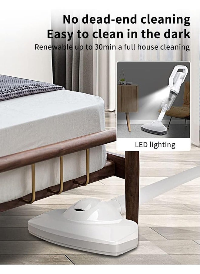 Hihonor - 12000PA Cordless Stick Vacuum Cleaner, Lightweight Powerful Suction Handheld Vacuum for Hard Floor Carpet Pet Hair, White - Image 1