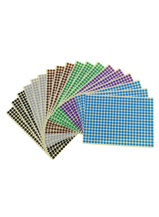 Goodma Sticky Color Coding Labels Removable Small Circle Dot Stickers for Classroom Organization Decorations Yard Sale Calendar Planner, 6mm Diameter, 12 Colors, Total 14688 Dots in 36 Sheets - Image 4