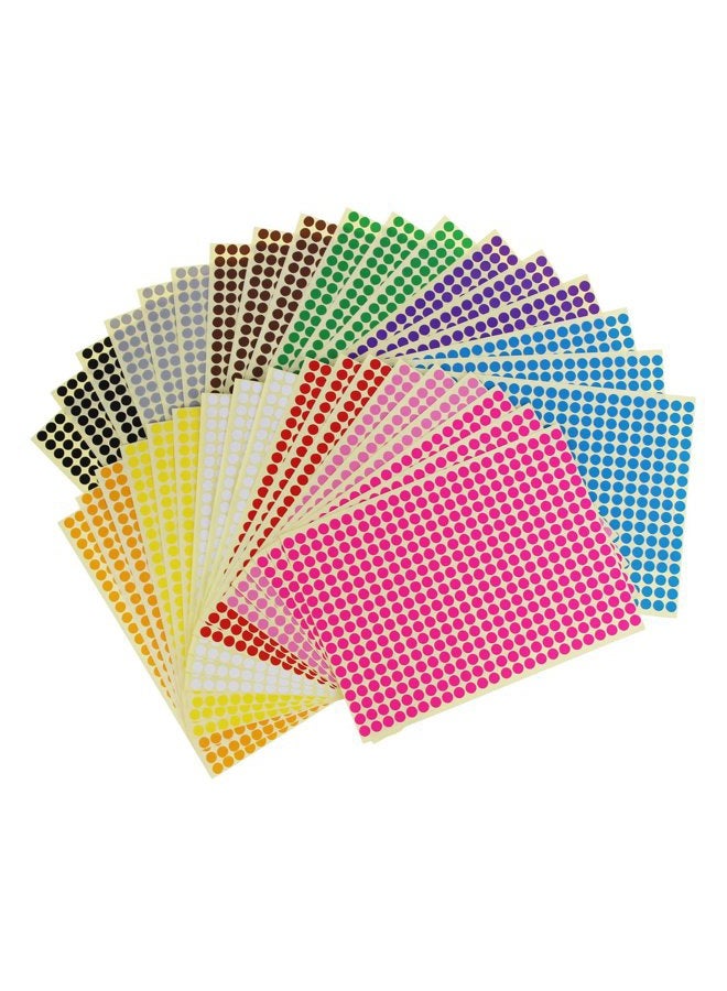 Goodma Sticky Color Coding Labels Removable Small Circle Dot Stickers for Classroom Organization Decorations Yard Sale Calendar Planner, 6mm Diameter, 12 Colors, Total 14688 Dots in 36 Sheets - Image 1