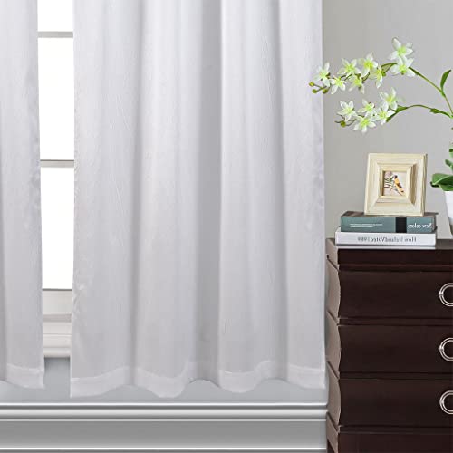 GLORY RUGS Window Panel with Attached Valance Curtain Bedroom Living Room Dining 42"X84" White - Image 4