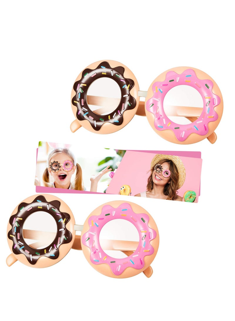 SYOSI Funny Donut Glasses Set, 2 Pieces Donut Costume Glasses Novelty Party Donut Eyeglasses - Image 1