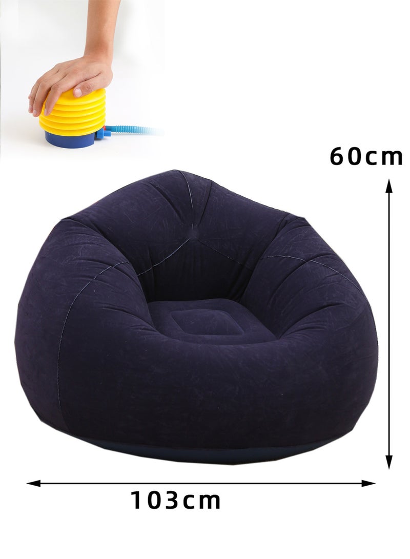 Generic Inflatable Bean Bag Chair with air pump,Portable Foldable Lazy Sofa Lounger,Washable Couch Indoor Outdoor for Kids Adults  - Image 1