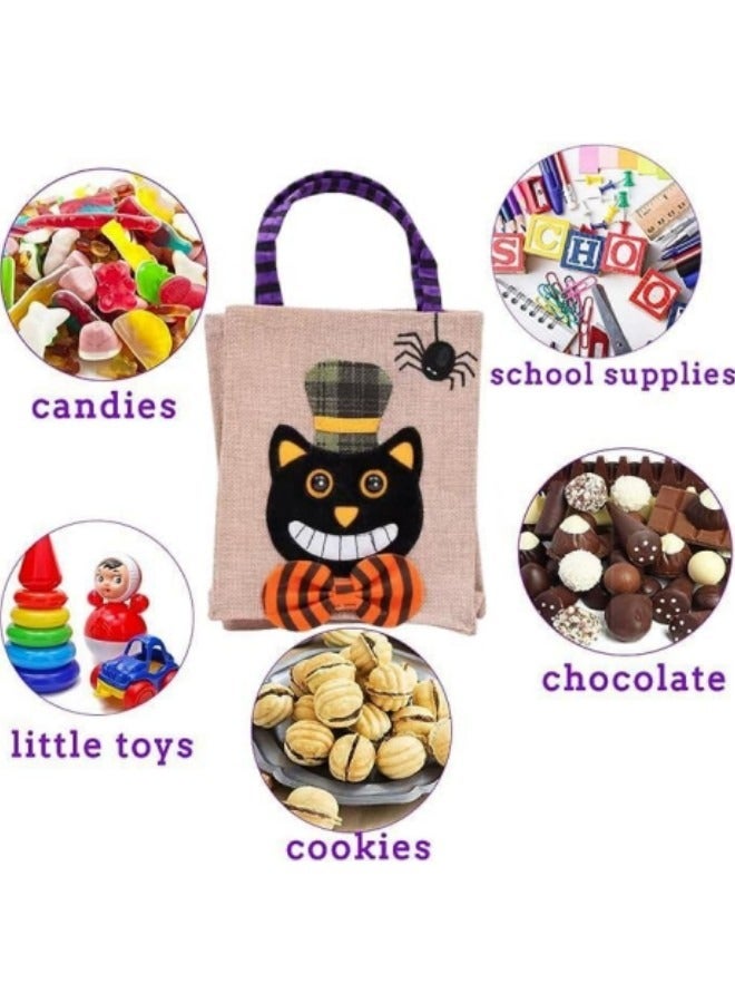 2-Piece Reusable Canvas Bag Trick or Treat Gift Bags Non-Woven Tote Bag  - Image 2