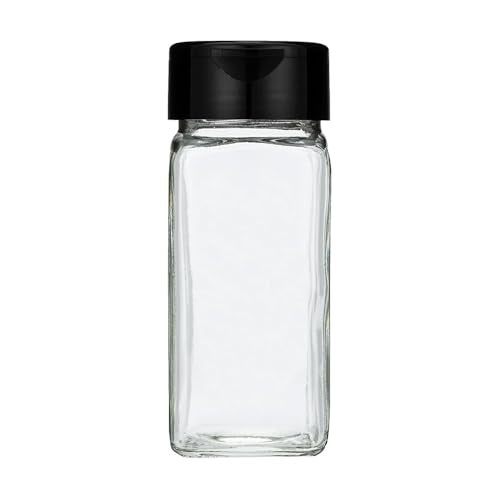 Pride Of India 4 oz Glass Spice Jar with Dual Sifter Cap | Small Clear Glass Jar with Lid for Spices, Herbs, Salt, Pepper & Seasoning Storage | Food Grade BPA Free, USA Made - Image 1