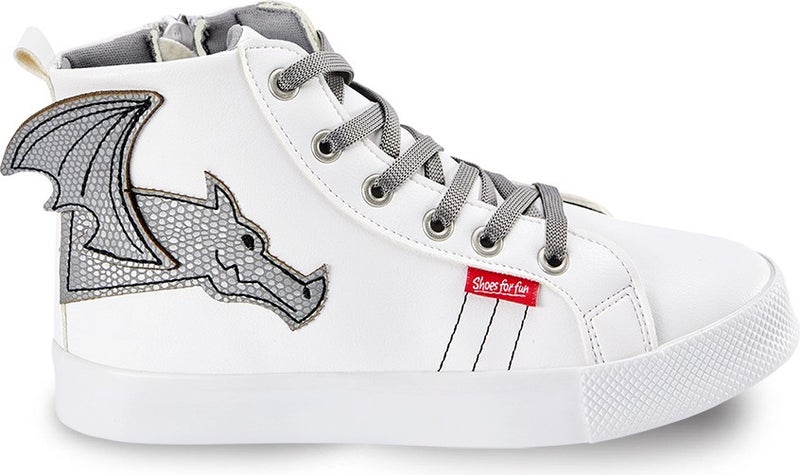 Denokids Dragon Boy White Sneakers Sports Shoes  - Image 4