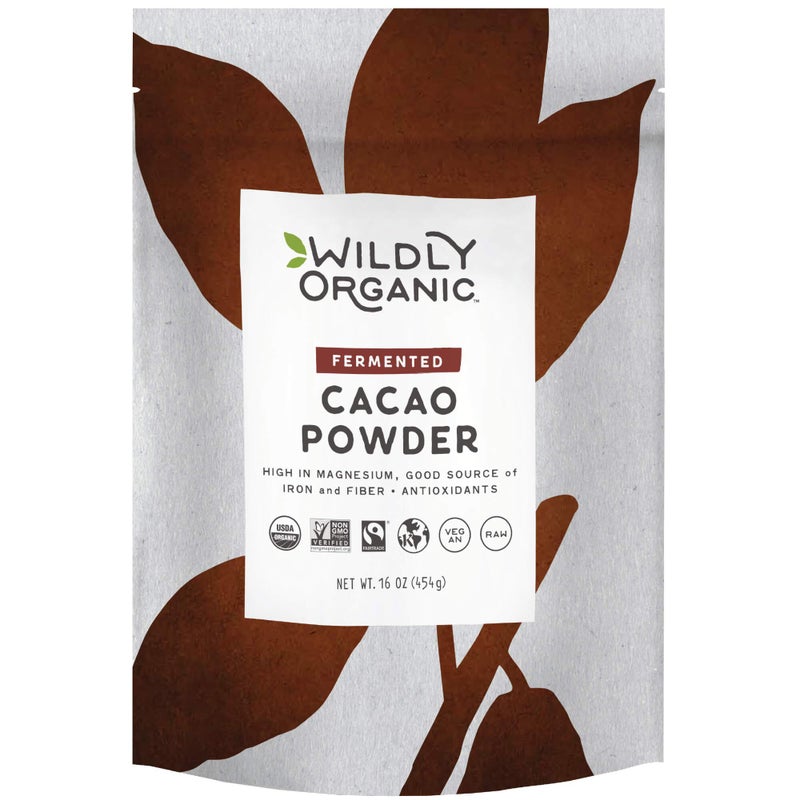 Wildly Organic Fermented Cacao Powder 16 Oz 1 lb Bag  Organic NonAlkalized Minimally Processed High in Antioxidants Raw Fair Trade NonGMO Kosher Vegan Premium Rich Chocolate Flavor  Perfect for Skin Hair Smoothies Yogurt Oatmeal Baking  Hot Cocoa - Image 3