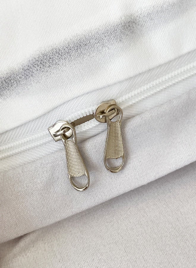 لونا هوم مقاس كينغ، 6 قطع، طقم غطاء لحاف قابل للعكس يتميز بتصميم مخطط بلون رمادي نابض بالحياة - Image 3