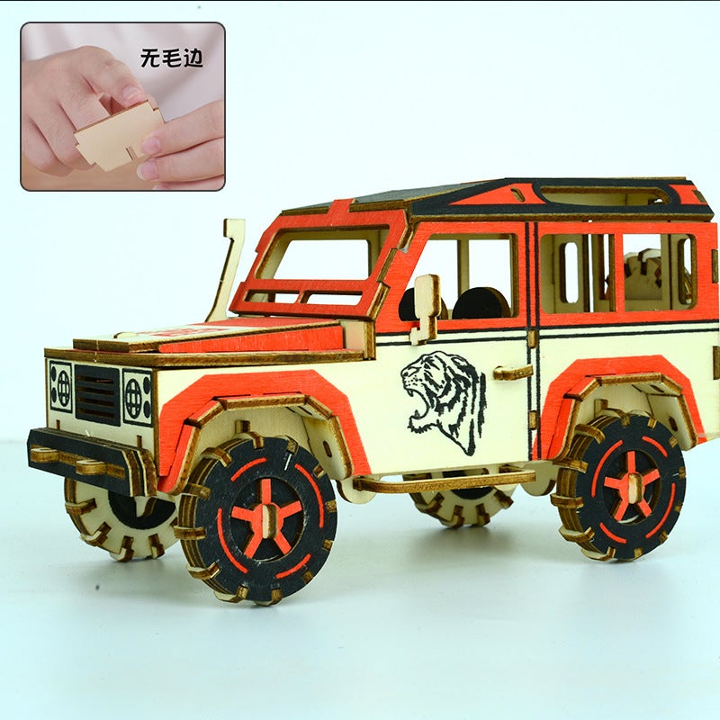 Children'S Wooden Three-Dimensional 3D Jigsaw Puzzle Car Model Ornaments Diy Children'S Educational Handmade Men'S Toys Stall - Image 5