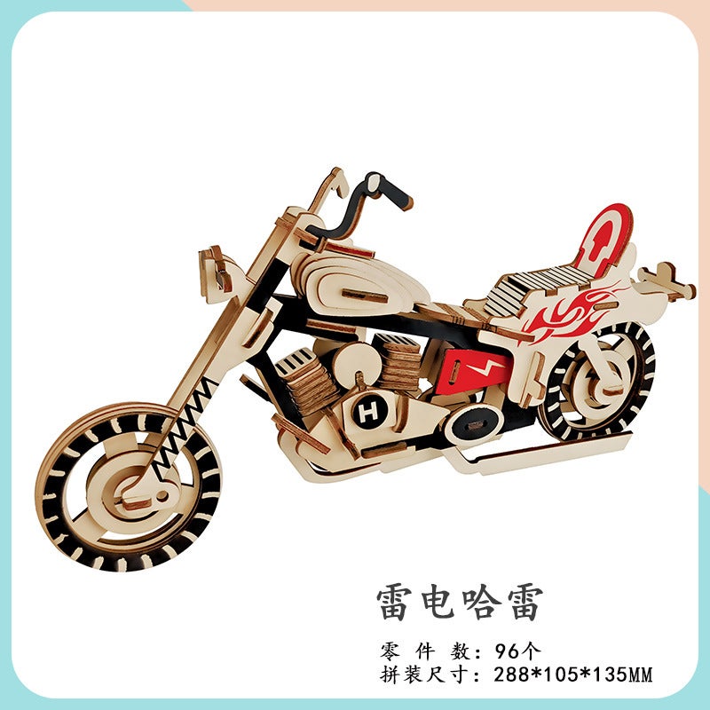 Children'S Wooden Three-Dimensional 3D Jigsaw Puzzle Car Model Ornaments Diy Children'S Educational Handmade Men'S Toys Stall - Image 1
